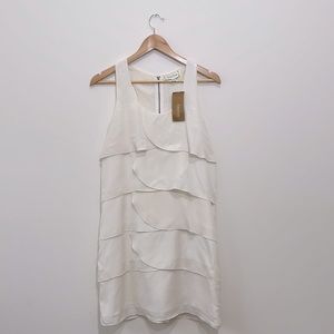 Francesca’s Collections Women’s Dress Medium Ivory SleevelessTiered